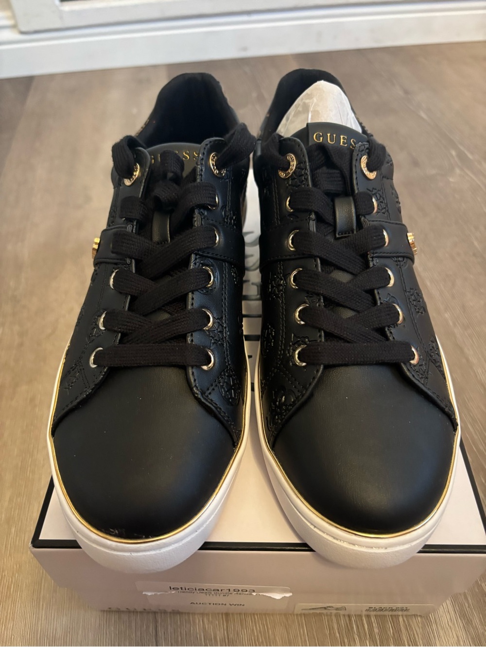GUESS Black Sneakers with Gold Trim and Logo - Picture 10 of 10
